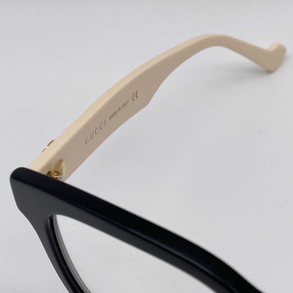 BRAND NEW GUCCI GG0958O 005 Black/White Transparent Women Eyeglasses - Picture 6 of 11